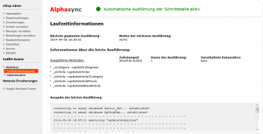 Alphaplan Schnittstelle - eShop Datenimport / -export 